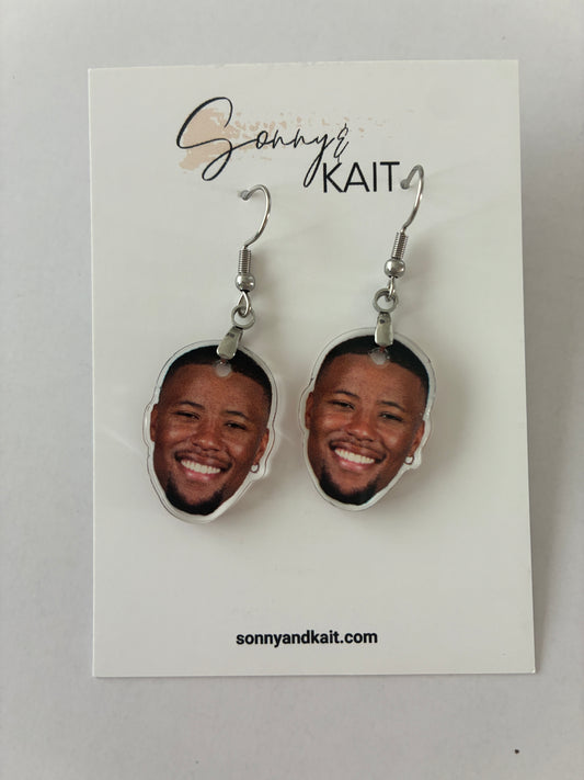 Saquon Barkley Earrings: Philadelphia Eagles Acrylic Football Jewelry