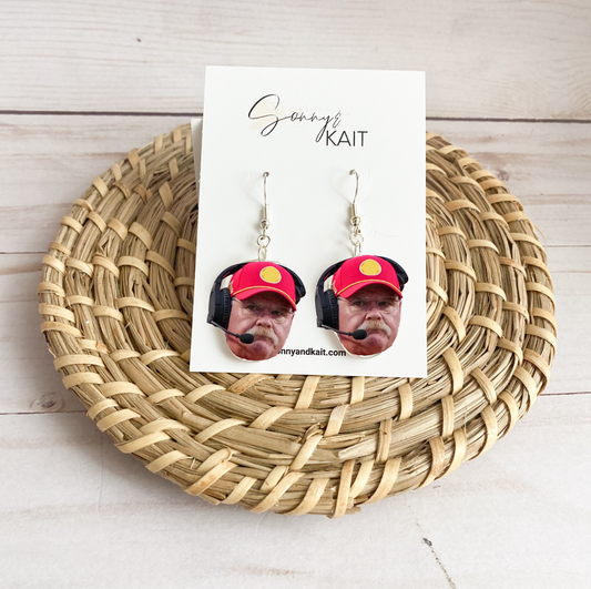 Andy Reid Face Earrings