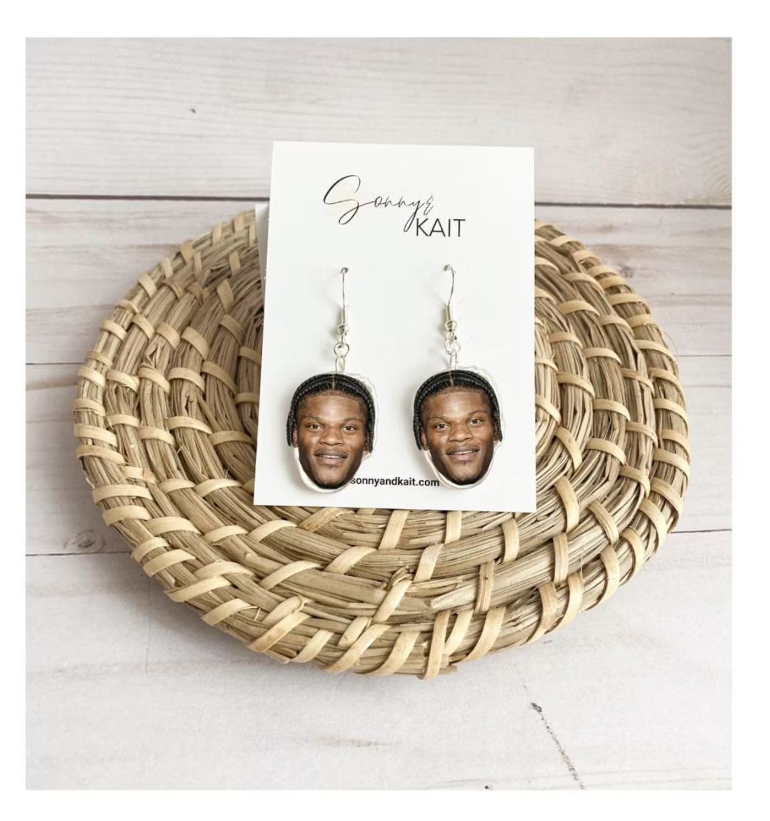 Lamar Jackson Face Earrings