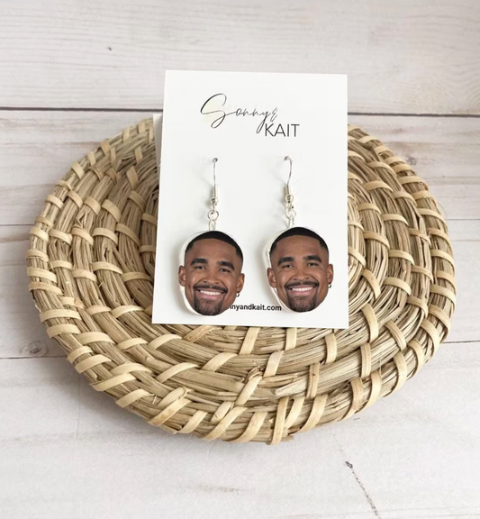 Jalen Hurts Face Earrings