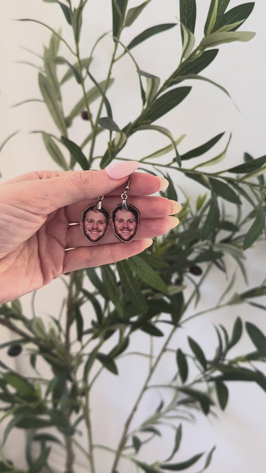 Josh Allen Face Earrings