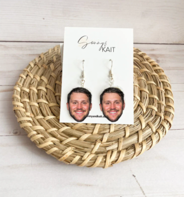 Josh Allen Face Earrings