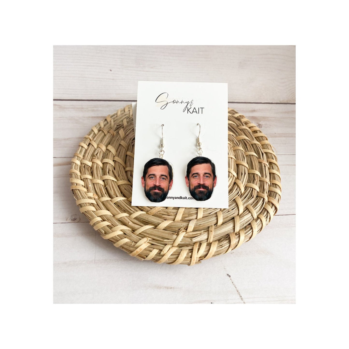 Aaron Rodgers Face Earrings