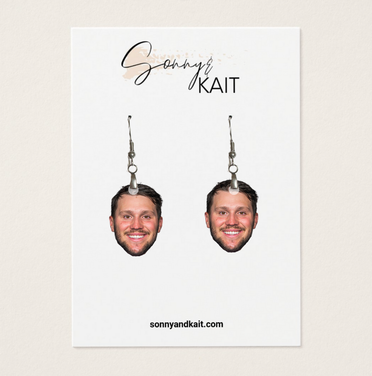 Josh Allen Face Earrings