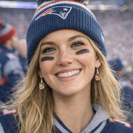 Tom Brady Face Earrings