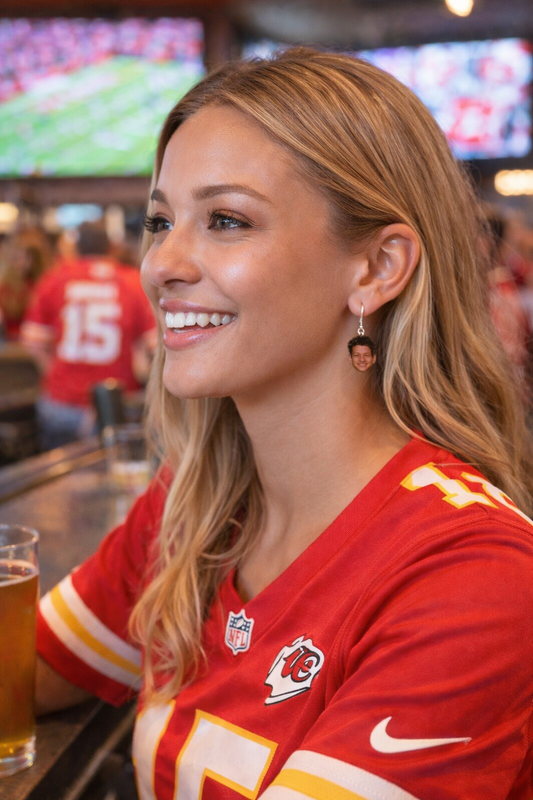 Patrick Mahomes Face Earrings