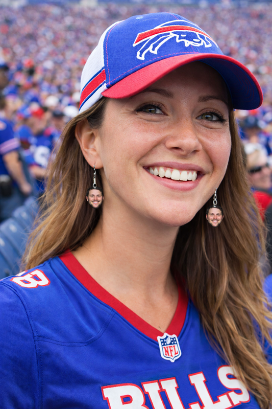 Josh Allen Face Earrings Buffalo Bills Mafia