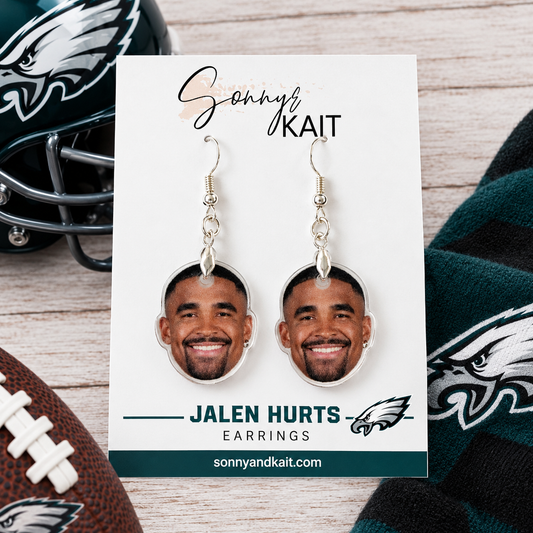 Jalen Hurts Face Earrings