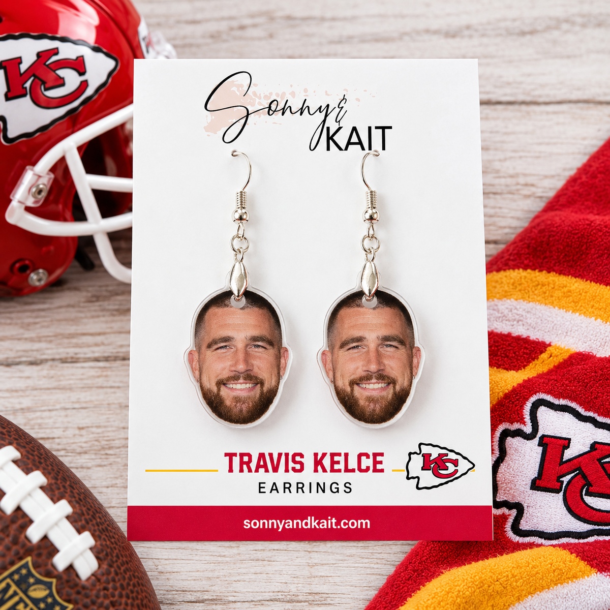 Travis Kelce Face Earrings