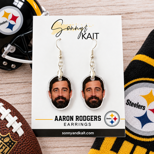 Aaron Rodgers Face Earrings