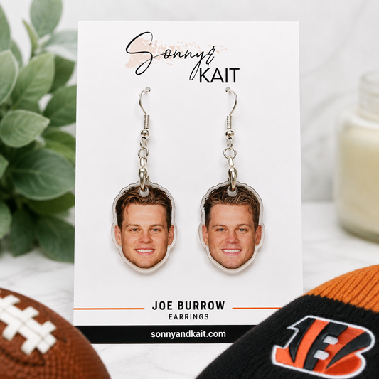Joe Burrow Face Earrings