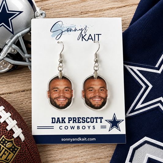 Dak Prescott Earrings For Dallas Cowboys Football Game Day