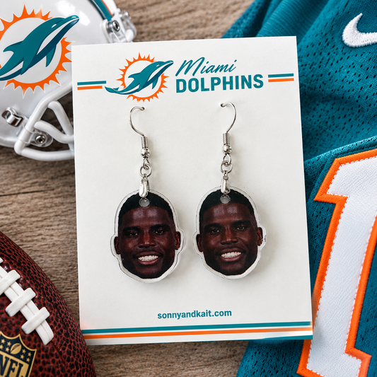 Tyreek Hill Earrings Miami Dolphins Football Game Day