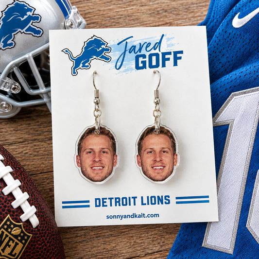 Jared Goff Earrings Detroit Lions Football Game Day Fan Gift Jewelry Sports Accessories