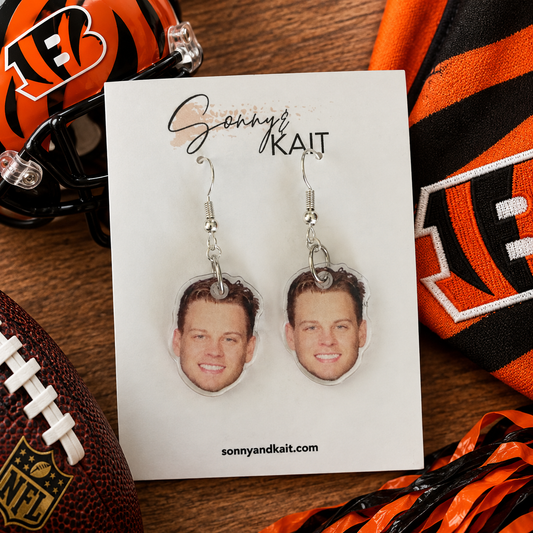 Joe Burrow Face Earrings