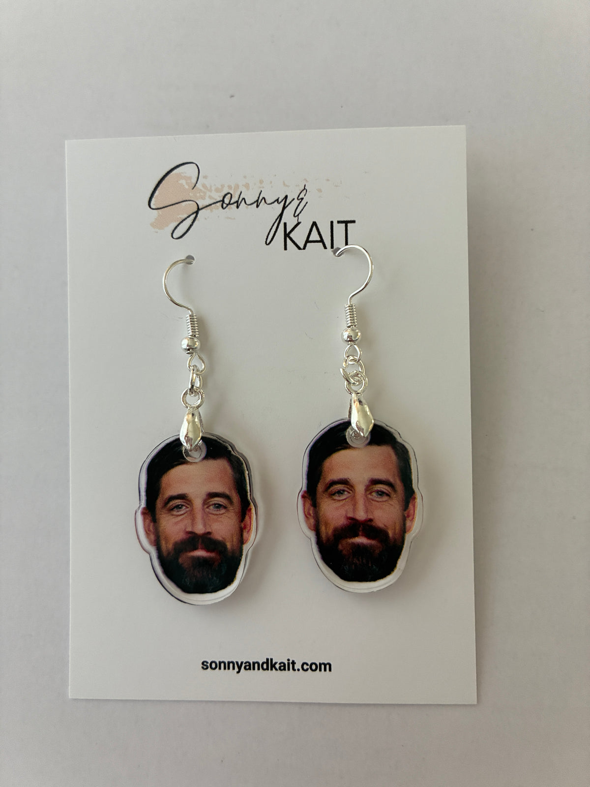Aaron Rodgers Face Earrings