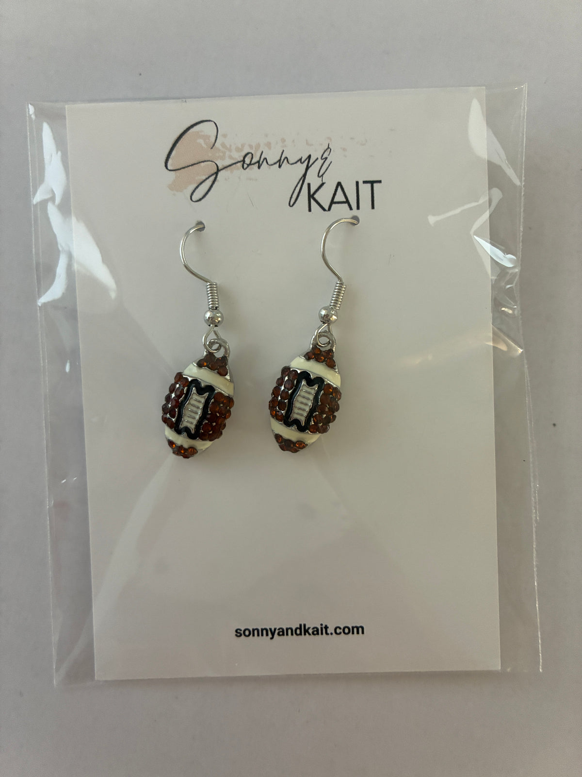 FOOTBALL CRYSTAL EARRINGS