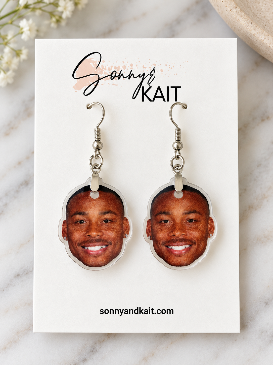 Justin Jefferson Face Earrings Minnesota Vikings