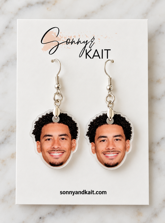 Jordan Love Face Earrings Green Bay Packers