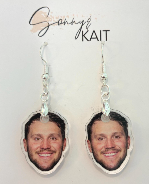 Josh Allen Face Earrings Buffalo Bills Mafia