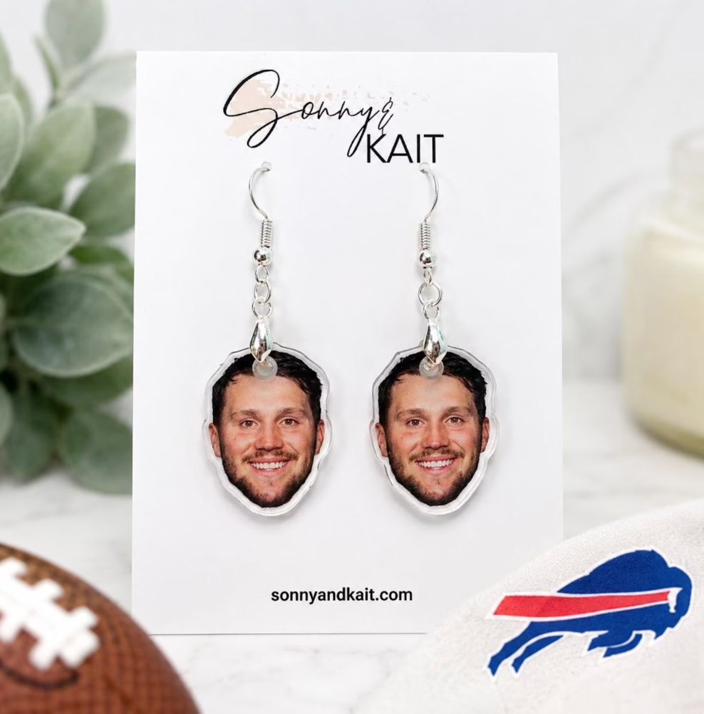 Josh Allen Face Earrings Buffalo Bills Mafia