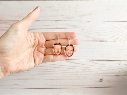 Connor McDavid Face Earrings Edmonton Oilers Hockey Earring NHL Funny Hockey Fan Gift