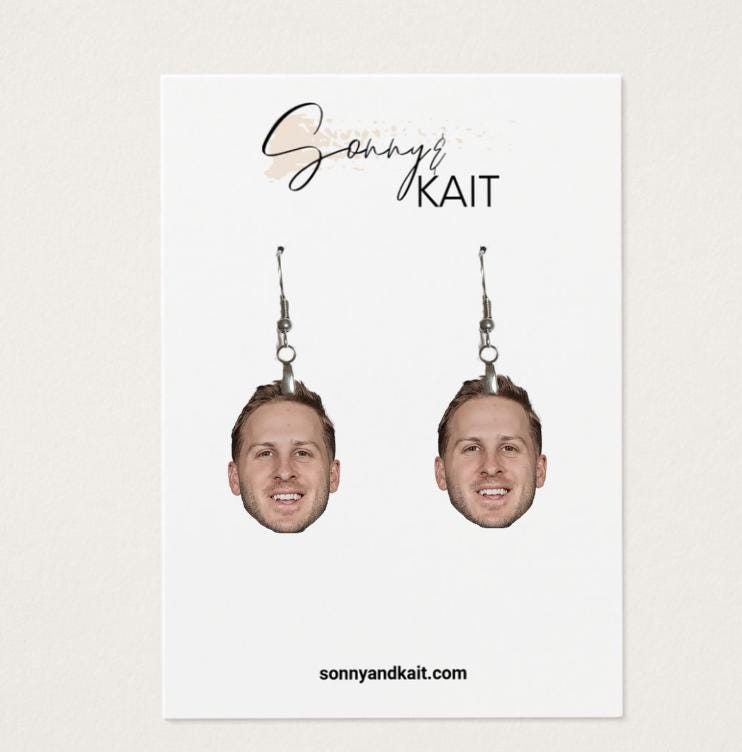 Jared Goff Earrings Detroit Lions Football Game Day Fan Gift Jewelry Sports Accessories