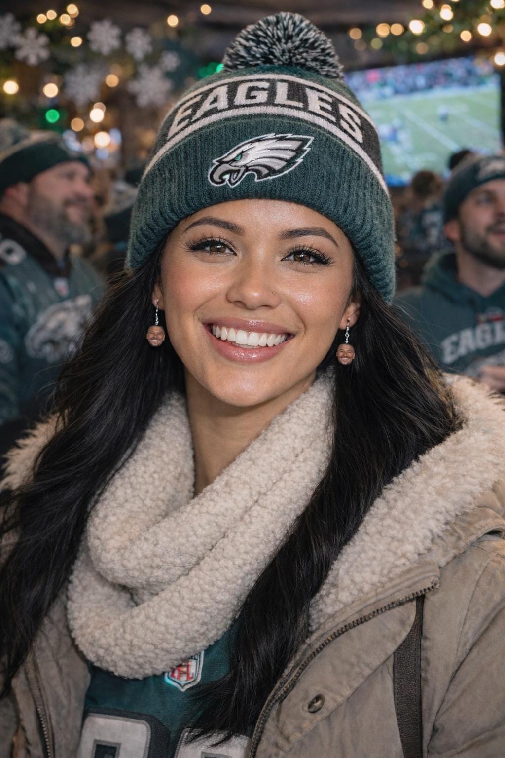 Saquon Barkley Earrings: Philadelphia Eagles Acrylic Football Jewelry