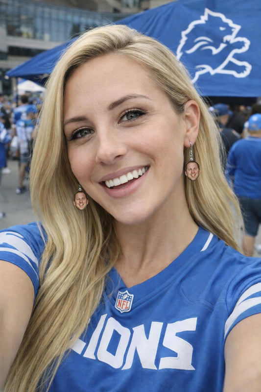 Jared Goff Earrings Detroit Lions Football Game Day Fan Gift Jewelry Sports Accessories