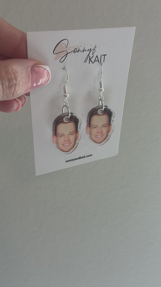 Joe Burrow Face Earrings
