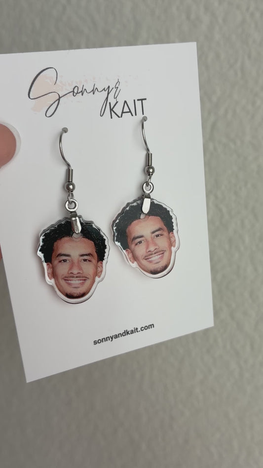 Jordan Love Face Earrings Green Bay Packers