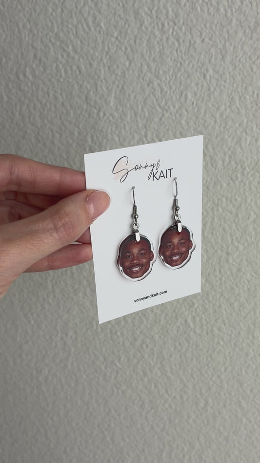 Justin Jefferson Face Earrings Minnesota Vikings
