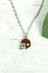 RED FOOTBALL CRYSTAL NECKLACE