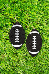 FOOTBALL FAUX LEATHER EARRINGS