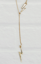 Load image into Gallery viewer, WHITE LIGHTNING BOLT Y NECKLACE
