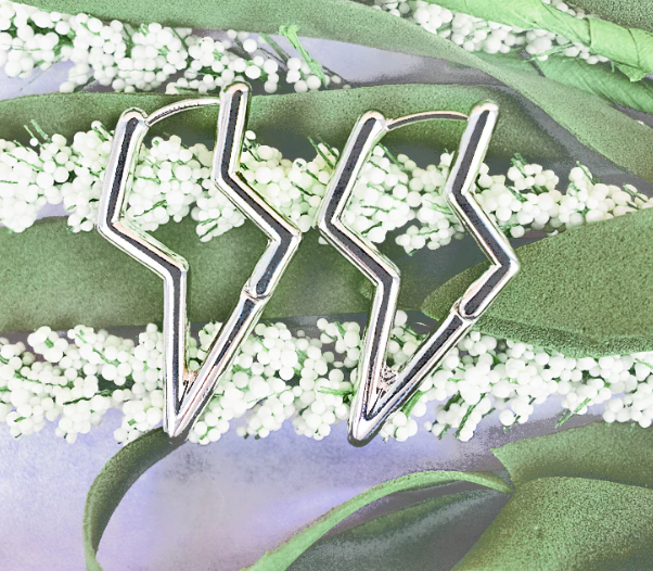SILVER BOLT HINGE EARRINGS