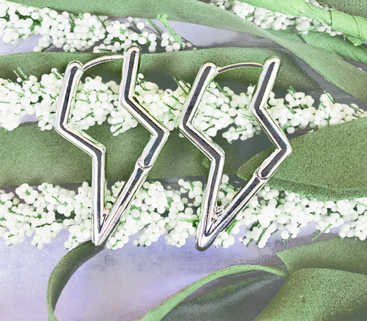 SILVER BOLT HINGE EARRINGS