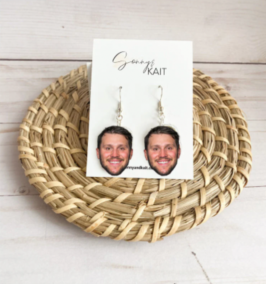 Josh Allen Face Earrings